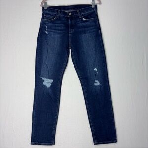 Joe Jeans “The Bobby” mid rise tapered boyfriend size 28. Distressed EUC